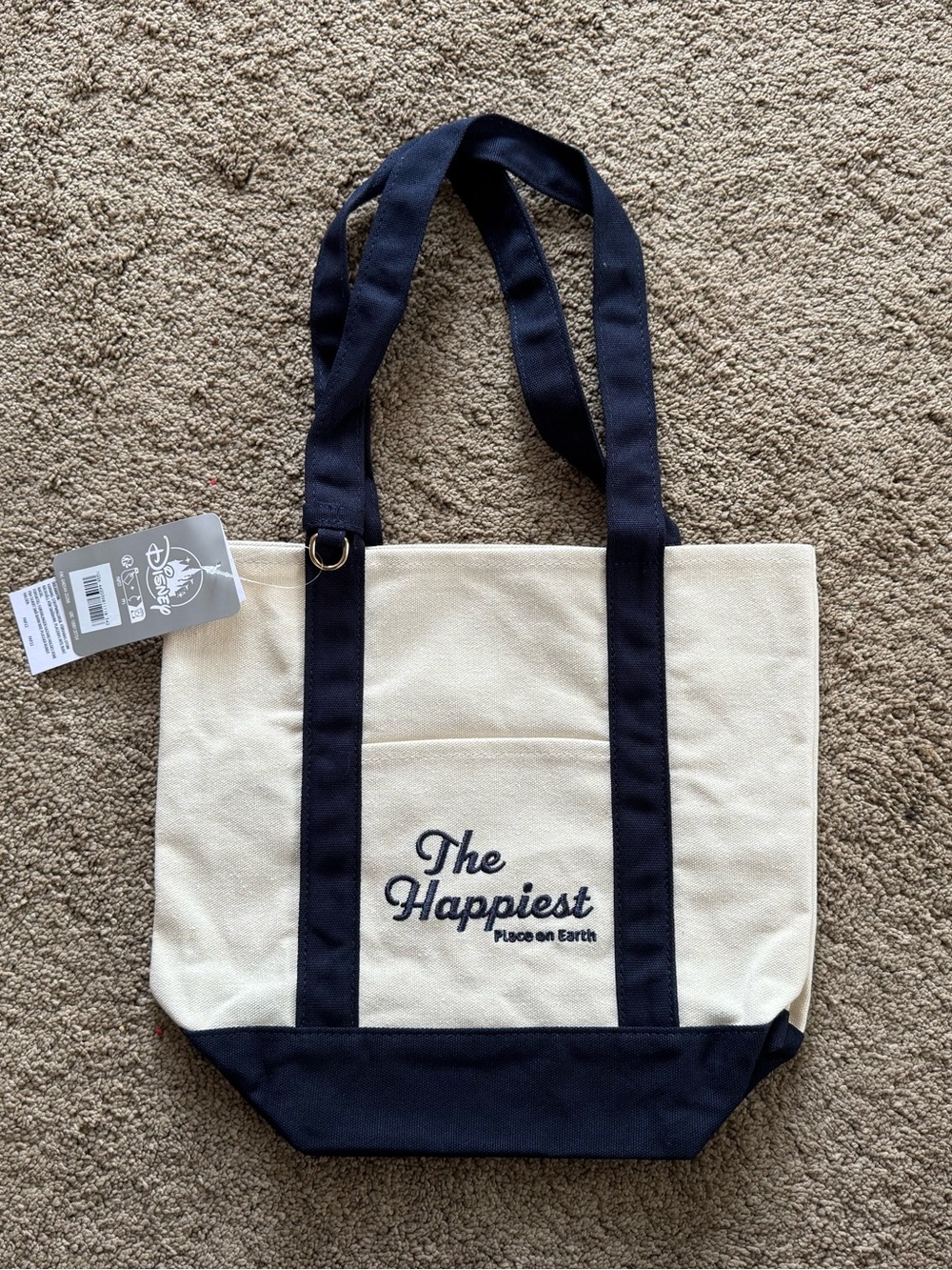 NWT Disney Canvas Tote Bag - The Happiest Place-Disneyland